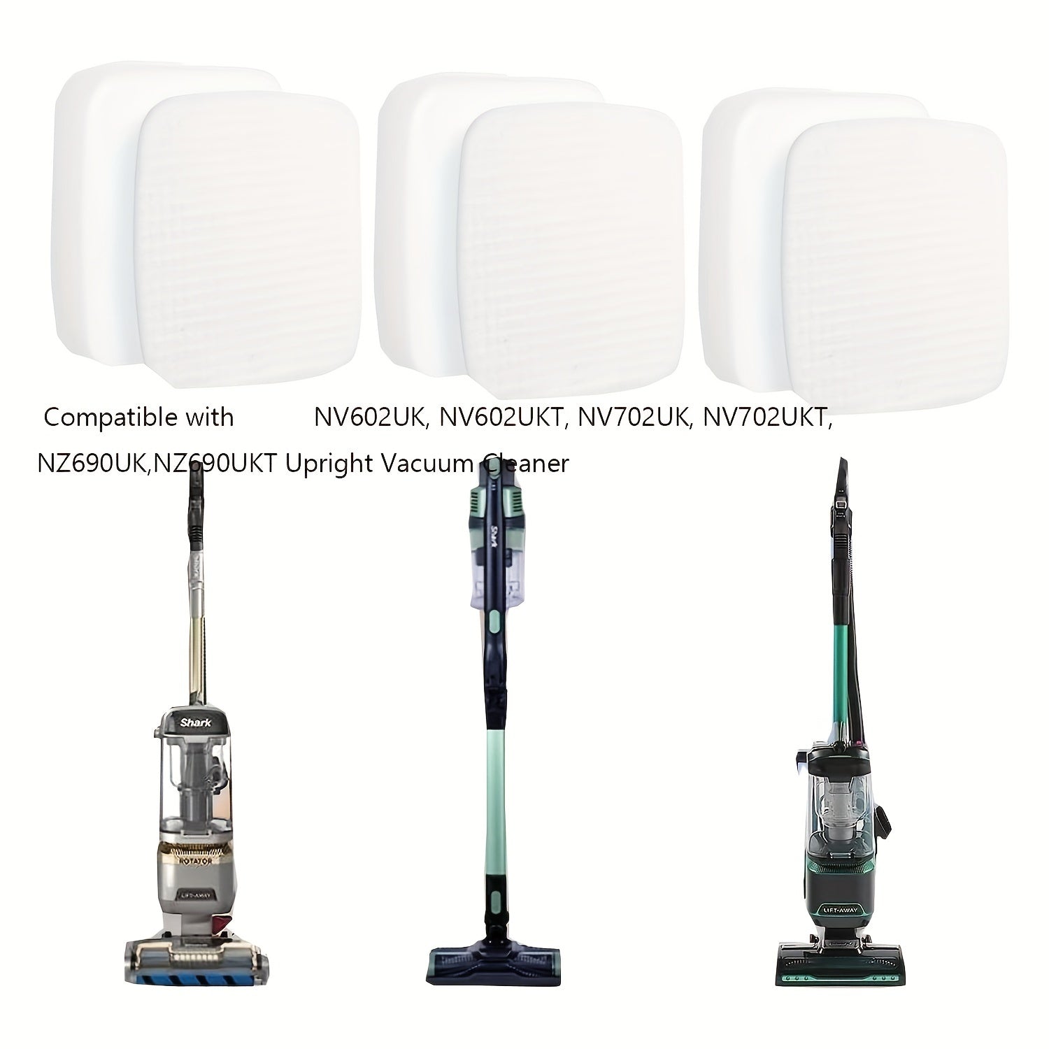 NV602UK Vertikal Chang'ichlar uchun Yuqori Samarali Ko'pik Filtr Paxta O'rnini Bosuvchi - NV602UKT NV602 NV702 bilan Mos, Uy Tozalash uchun Mustahkam Plastik Materialdan Yasalgan