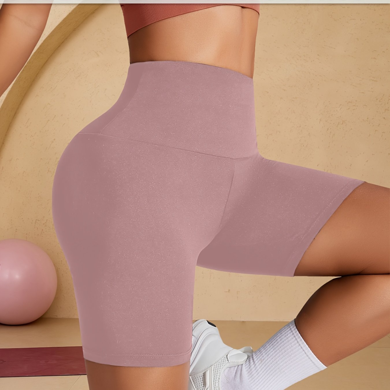 Plus Size Women's High Waisted Biker Shorts Athletic Yoga Running Outdoor