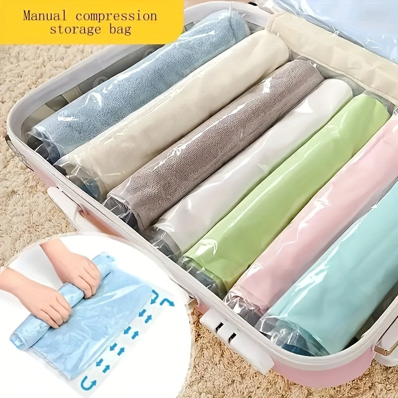 Pack of 5 Vacuum Compression Storage Bags for Clothes and Luggage Space Saving