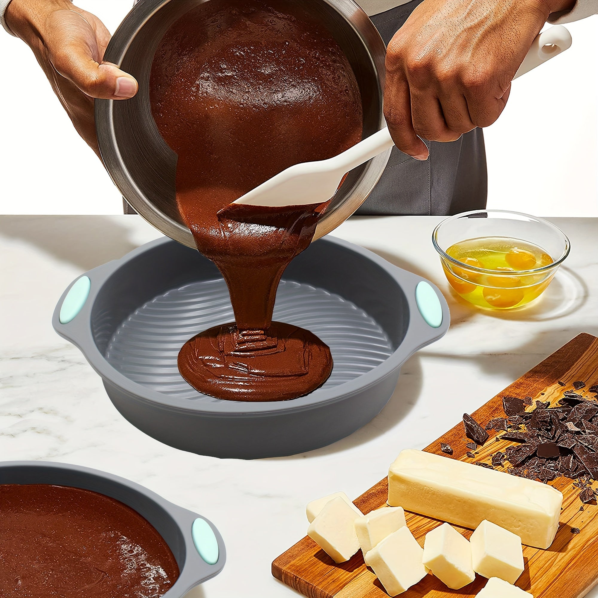 Silicone Baking Set 45 Pieces Nonstick Bakeware for Cookies Cakes Muffins