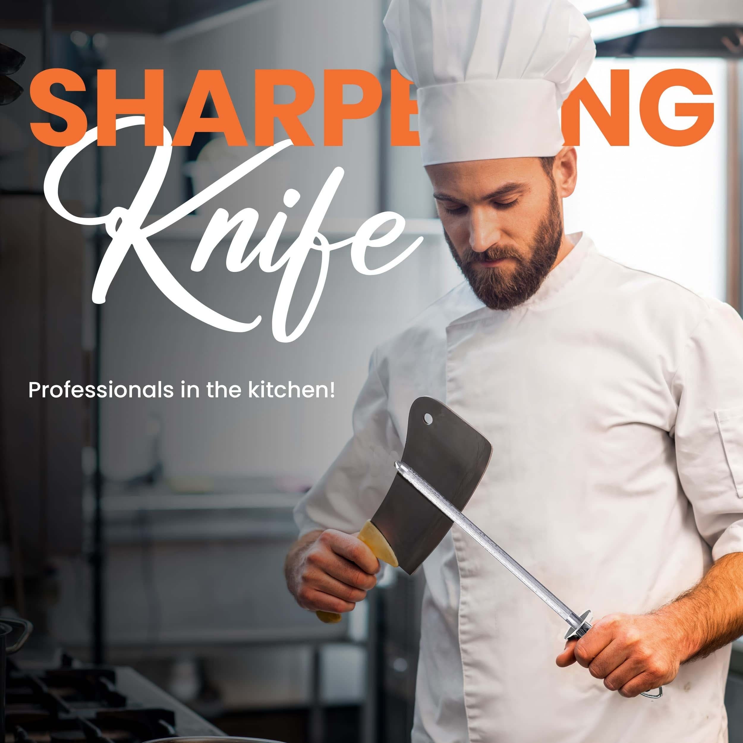 25.4 см po'latdan yasalgan honing rod oshxona va ov qilish pichog'lari uchun qattiqlashtirish rod