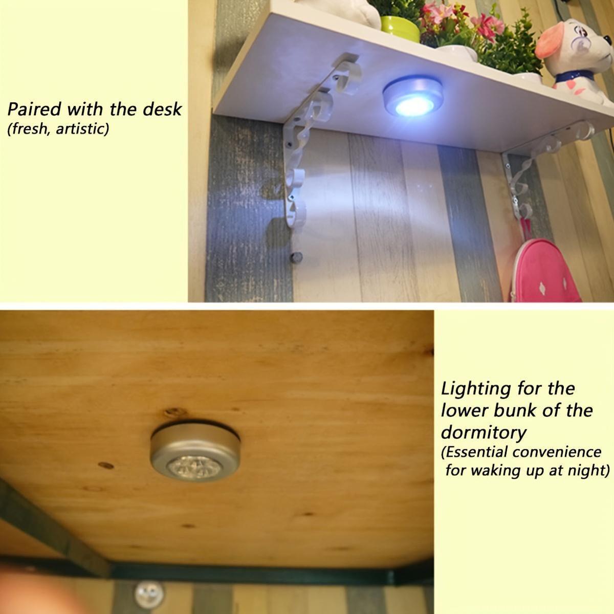 3-Piece Touch Lamp with 3 LED Lights for Emergency Wall Cabinet Bedside Use