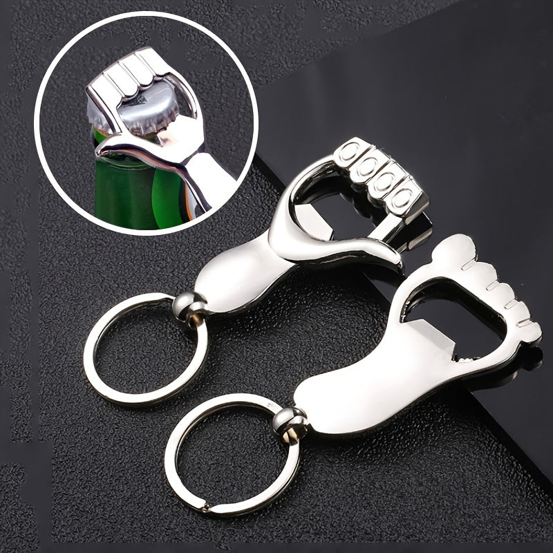 Palm-Shaped Metal Keychain Bottle Opener No Power Kitchen Dining Decor