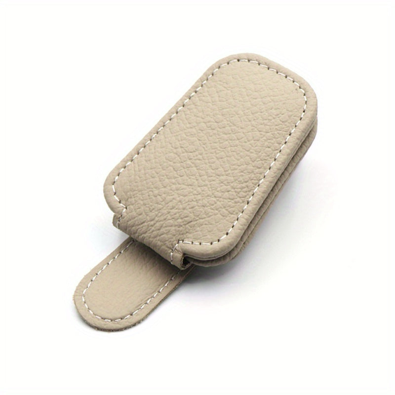 Avtomobil visorining shisha tutqichlari magnitli PU charm bilan chiptalar, kartalar va aksessuarlar uchun