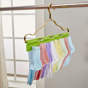 Windproof sock quritgich uchun quruq joylar bilan plastik tutqichlar va kliplar bilan to'plam, paypoq va kichik buyumlar uchun kiyim tutqichlari, 2 ta paket