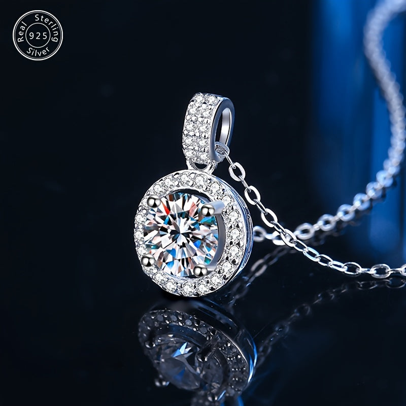 Sterling Silver Jewelry Set with Zirconia Necklace Earrings Bracelet for Women