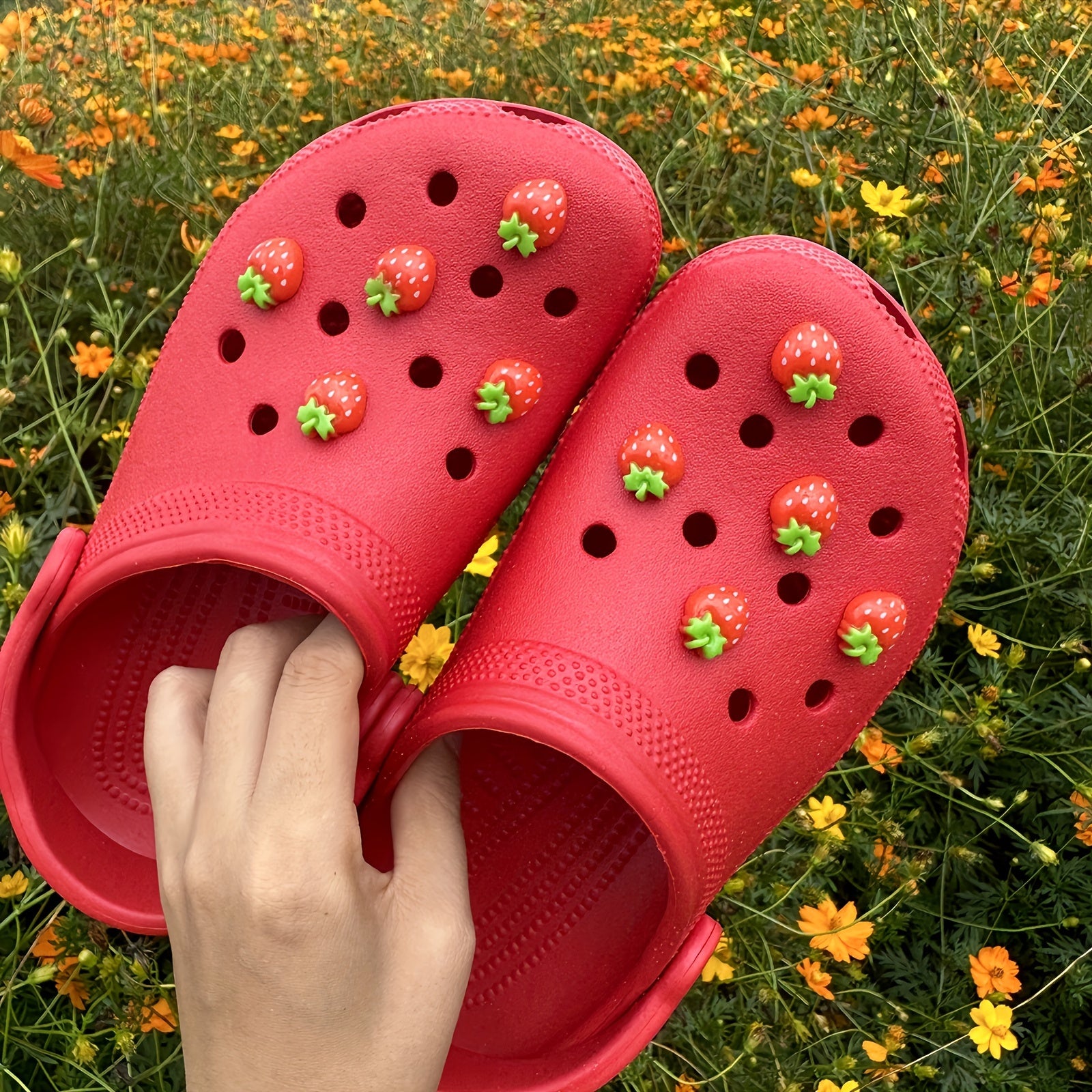 Kids Girl Silicone Strawberry Shoe Charms for Clogs and Garden Decor