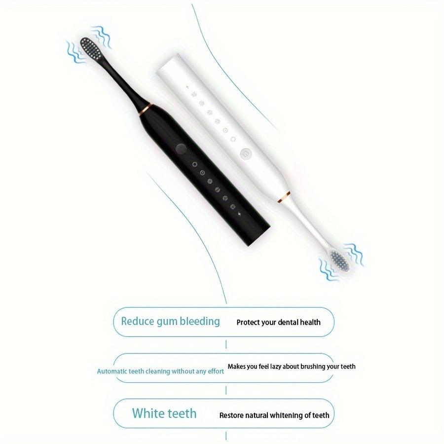 Cepillo de dientes eléctrico recargable para encías sensibles, 6 modos, 4 cabezales de repuesto