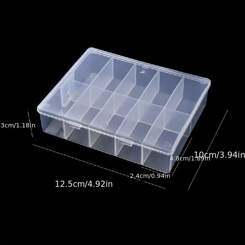 Clear Storage Box with 10 Grids for Jewelry Beads Nail Art Organizer