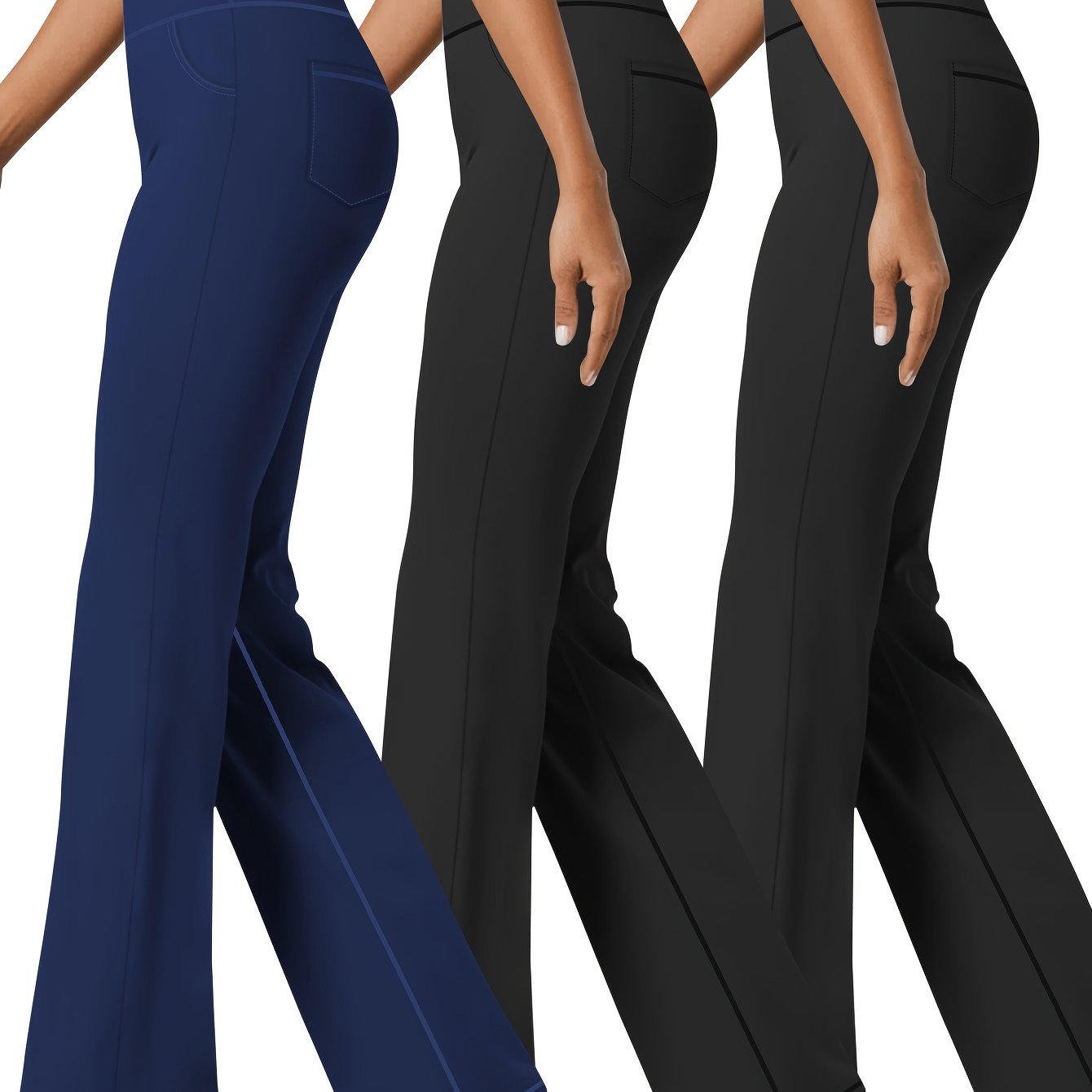 Women's Plus Size High-Waisted Flare Yoga Leggings Casual Sports Pants