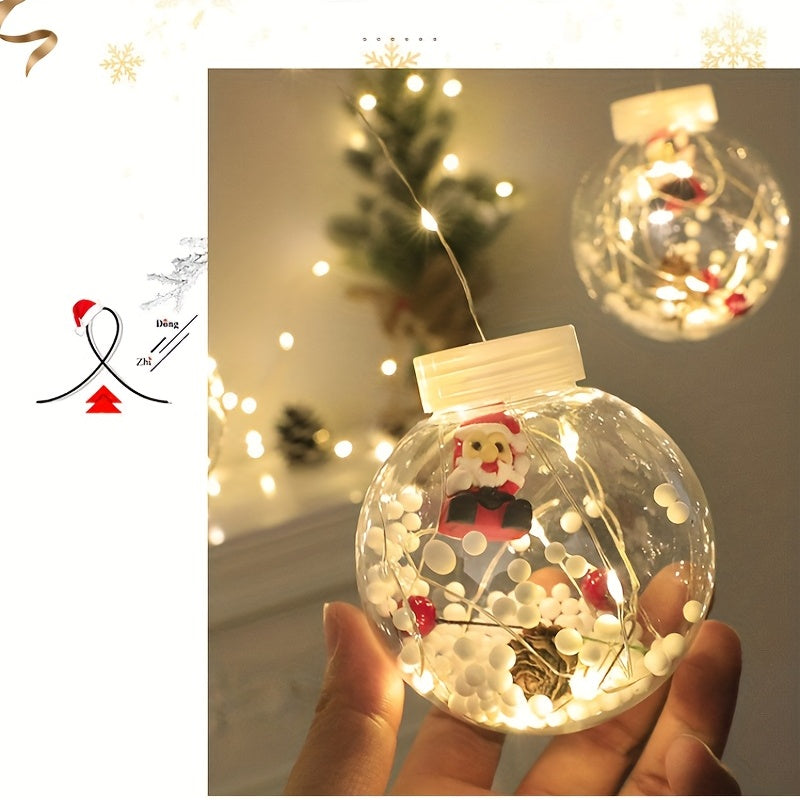 USB-Powered LED Curtain Lights with Snowman Pendant and Blinking Yellow Light for Holiday Decor