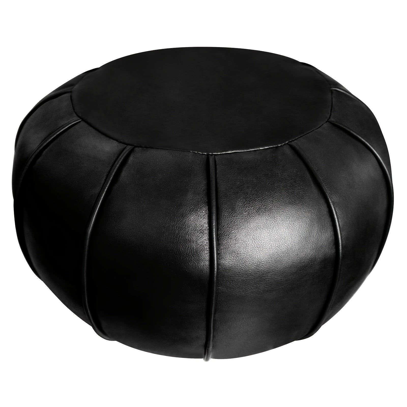 Handmade Moroccan Style Faux Leather Ottoman Pouf Cover Soft Storage Seat Cushion