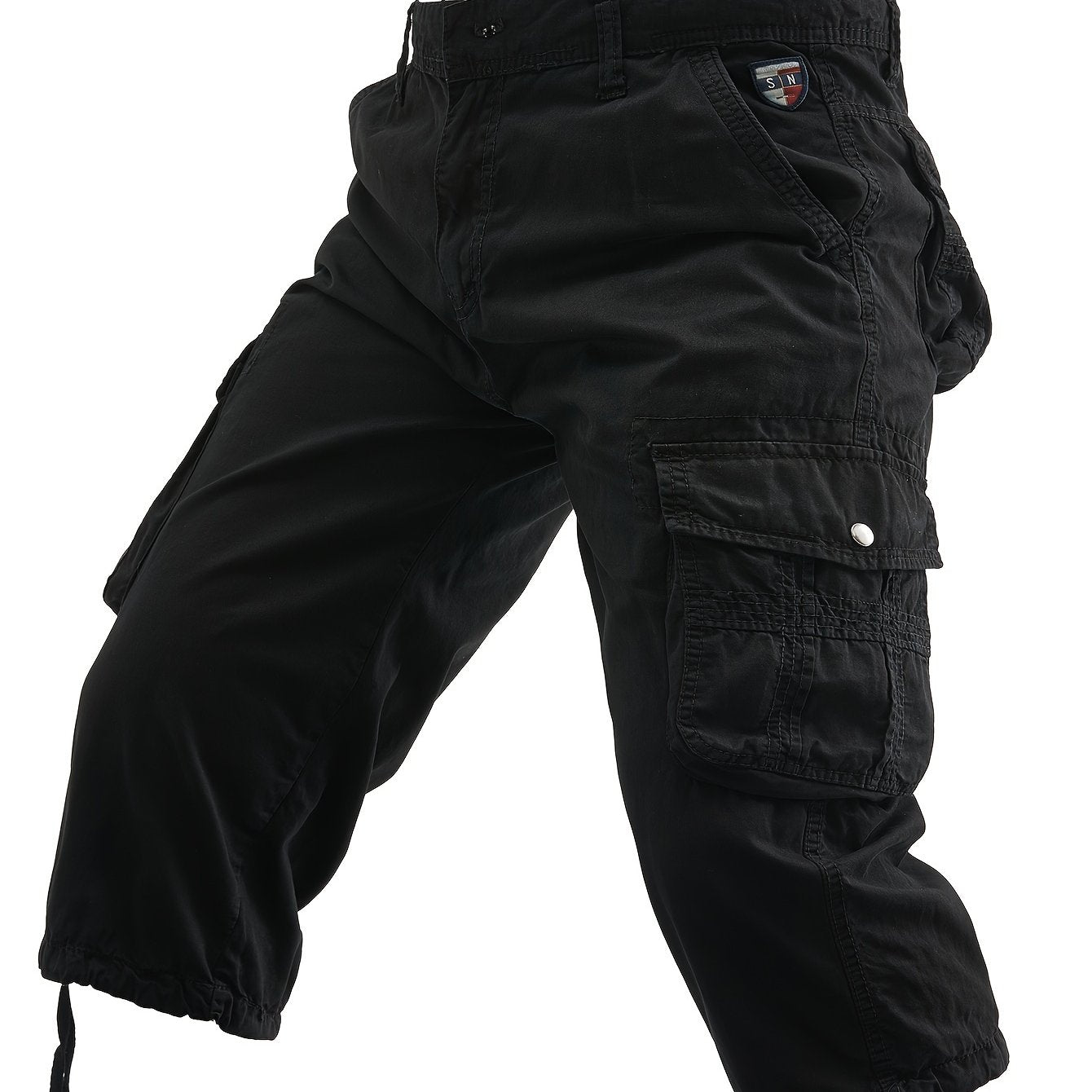 Men's Cotton Cargo Shorts Below Knee Multi-Pocket Outdoor Street Style