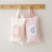 Portable Wet Wipe Organizer Pink White 3D Heart Design Travel Storage Pouch