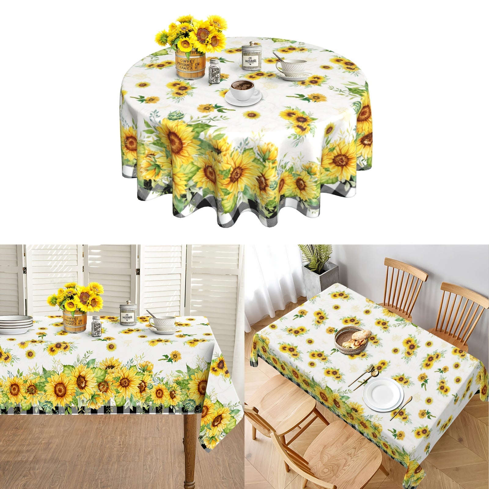 Durable Summer Tablecloth for Home Dining, Stain and Wrinkle Resistant