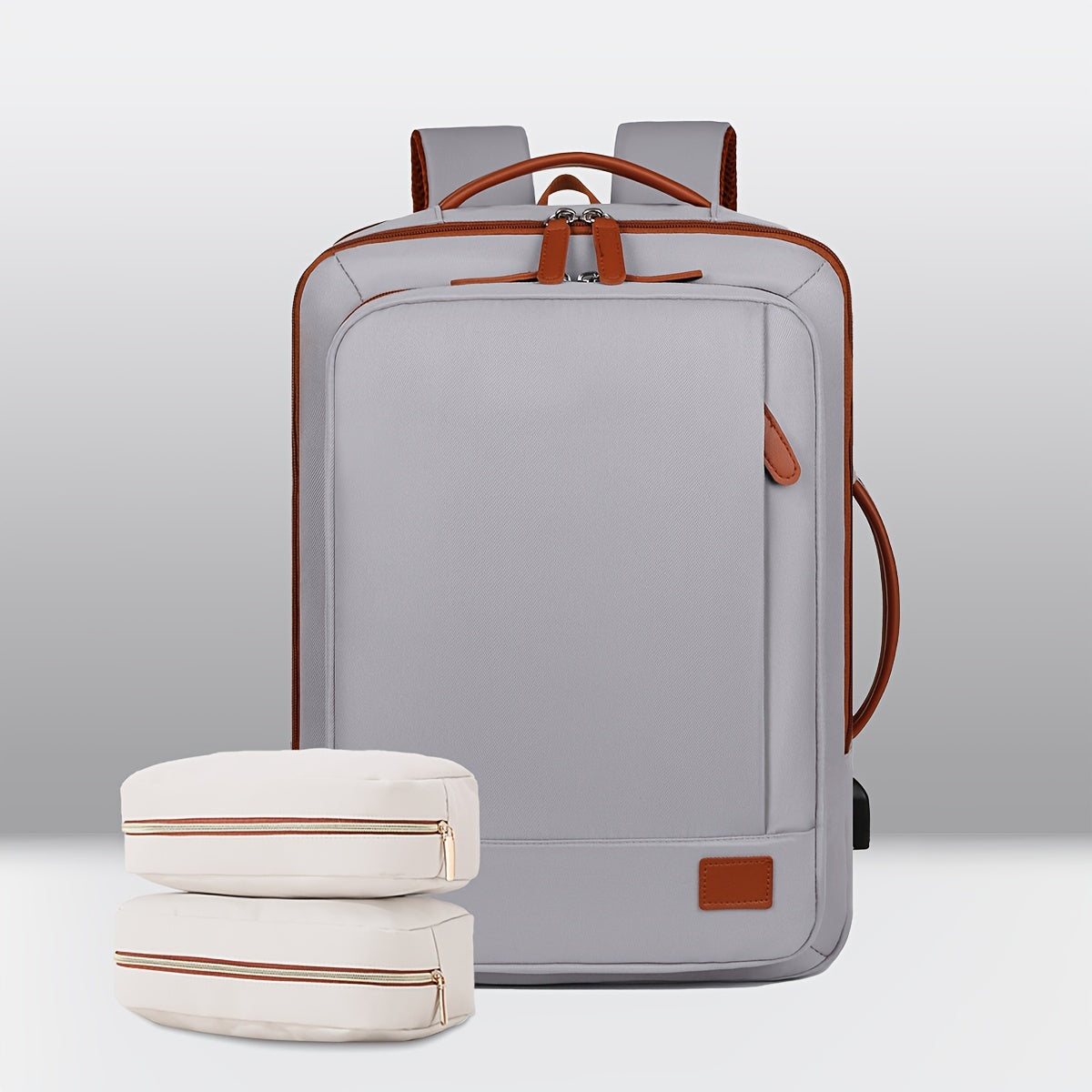 40L Parvoz uchun tasdiqlangan qoʻl sumkasi, USB port, 3 kub, sozlanadigan kamarlar, erkaklar va ayollar uchun sayohat, ofis, kollej