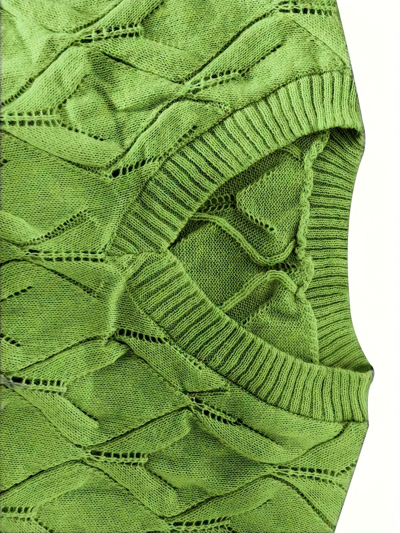 Plus Size Women's V-Neck Lace Sweater Vest Knitwear Casual Layering