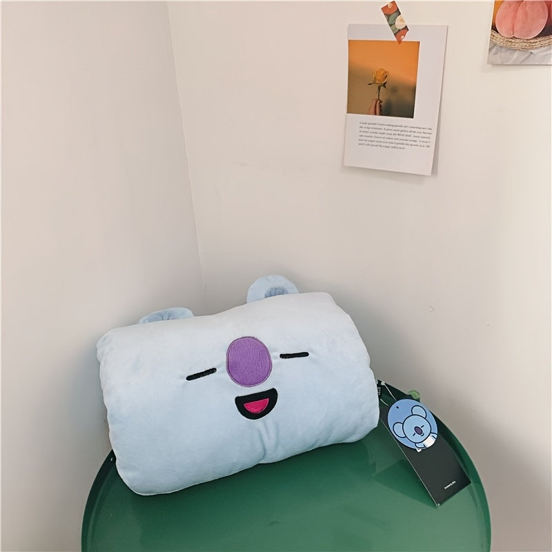 Cute Cartoon Plush Toy Foldable Hand Warmer Pillow Washable Polyester for Home Office Travel Gift