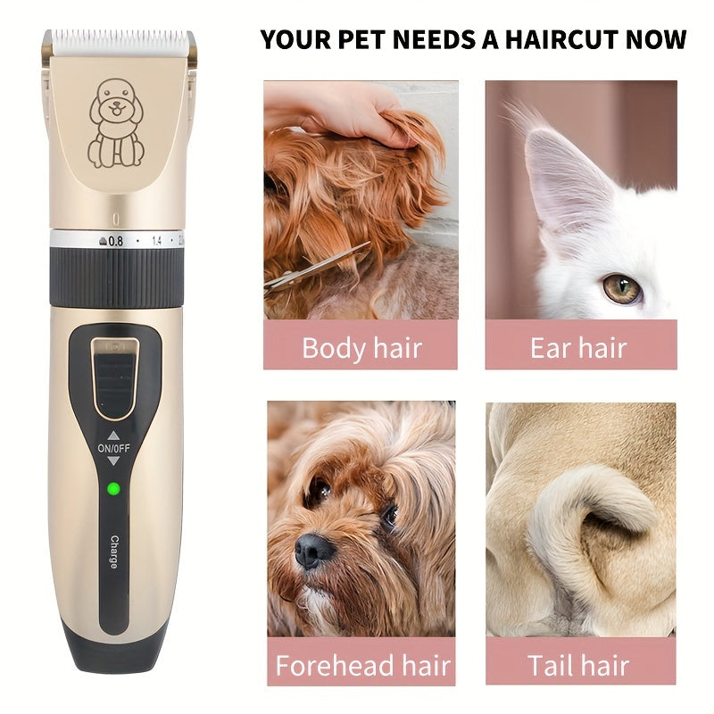 Pet Grooming Kit Cordless Quiet Hair Trimmer for Cats and Dogs USB Rechargeable