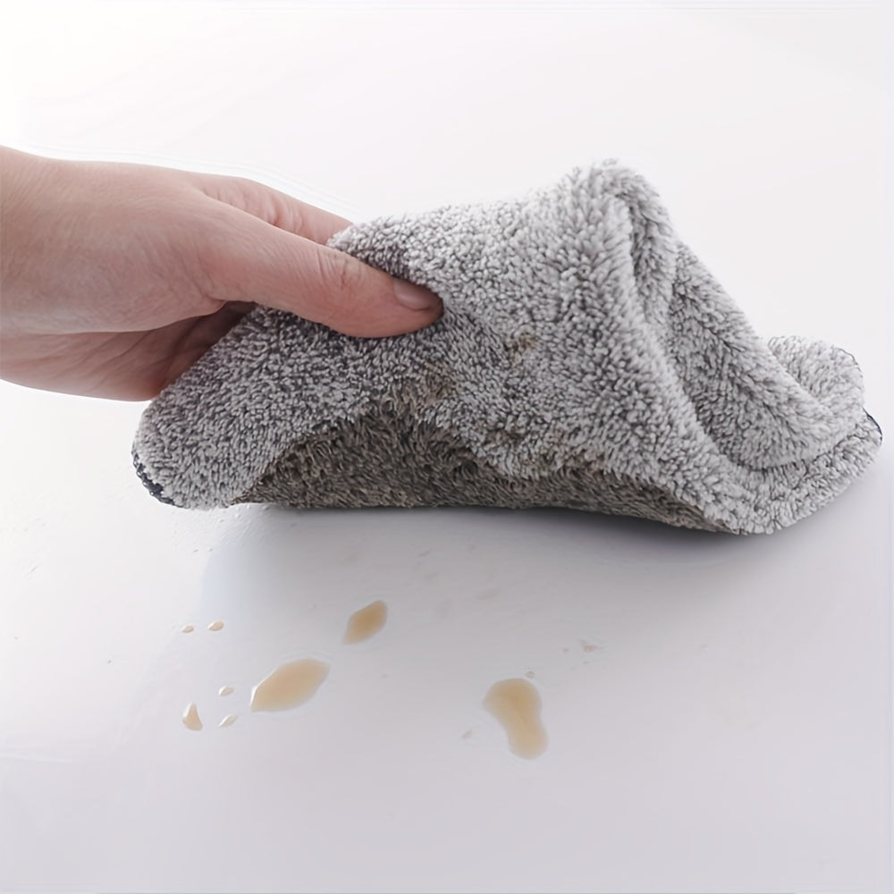 Gray Bamboo Charcoal Fiber Dish Towels Pack of 3 Absorbent Microfiber Cleaning Cloths