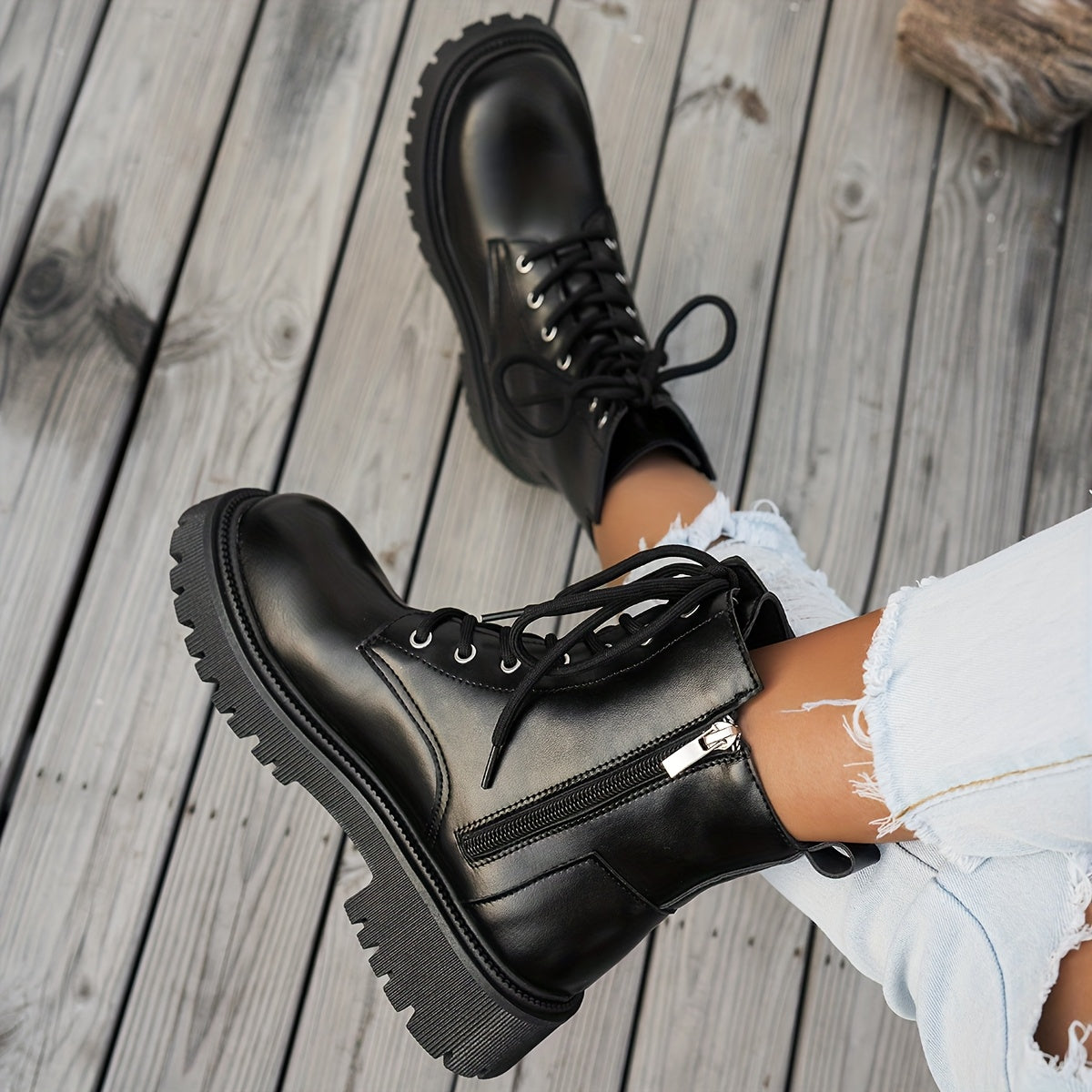 Women's White Ankle Boots Comfortable Casual Footwear