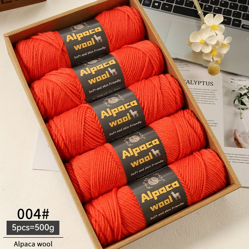 Multicolored Alpaca Wool Yarn 500G Thick Knitting Needles for Autumn Winter Projects