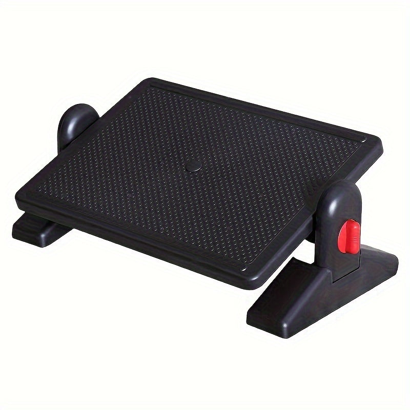 Office Desk Set with Pad Footstool and Adjustable Footrest Black Plastic