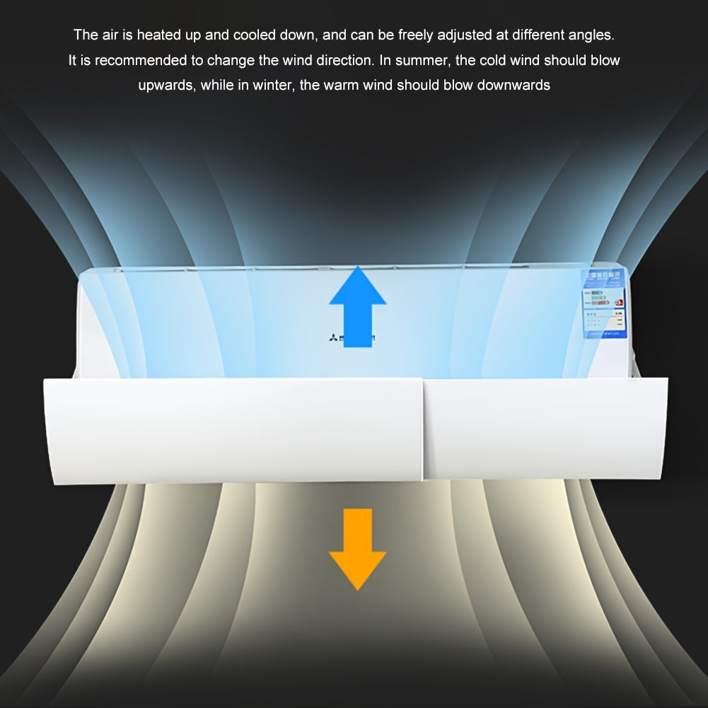 Kengaytiriladigan dizaynli, plastikdan yasalgan, qo'lda 180° burchakni sozlash imkoniyatiga ega bo'lgan, elektr energiyasiz havo oqimini boshqarish uchun universal AC vent shild.