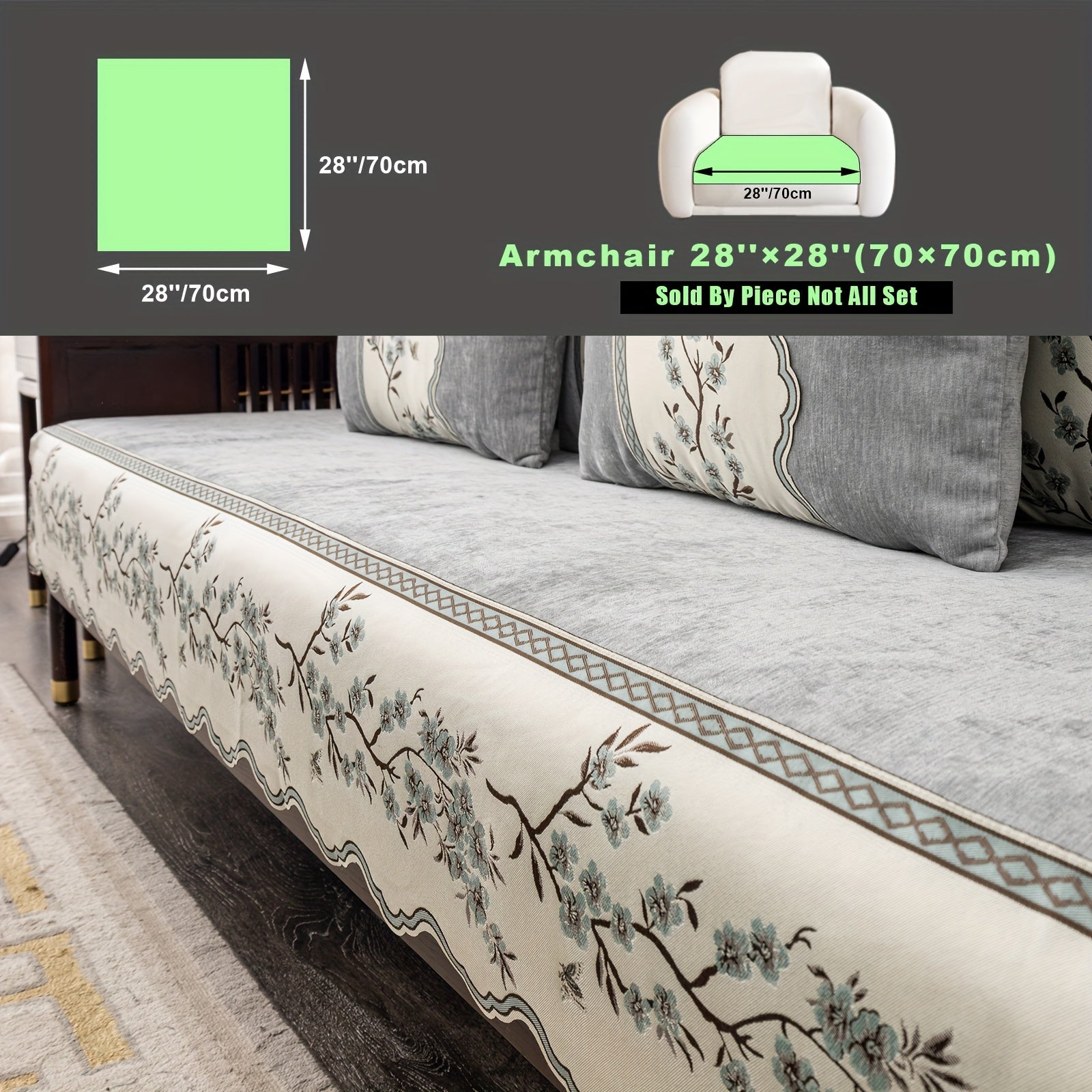 Чехол на диван с цветочным узором для всех сезонов с подушками и защитными чехлами для подушек для гостиной, спальни, офиса