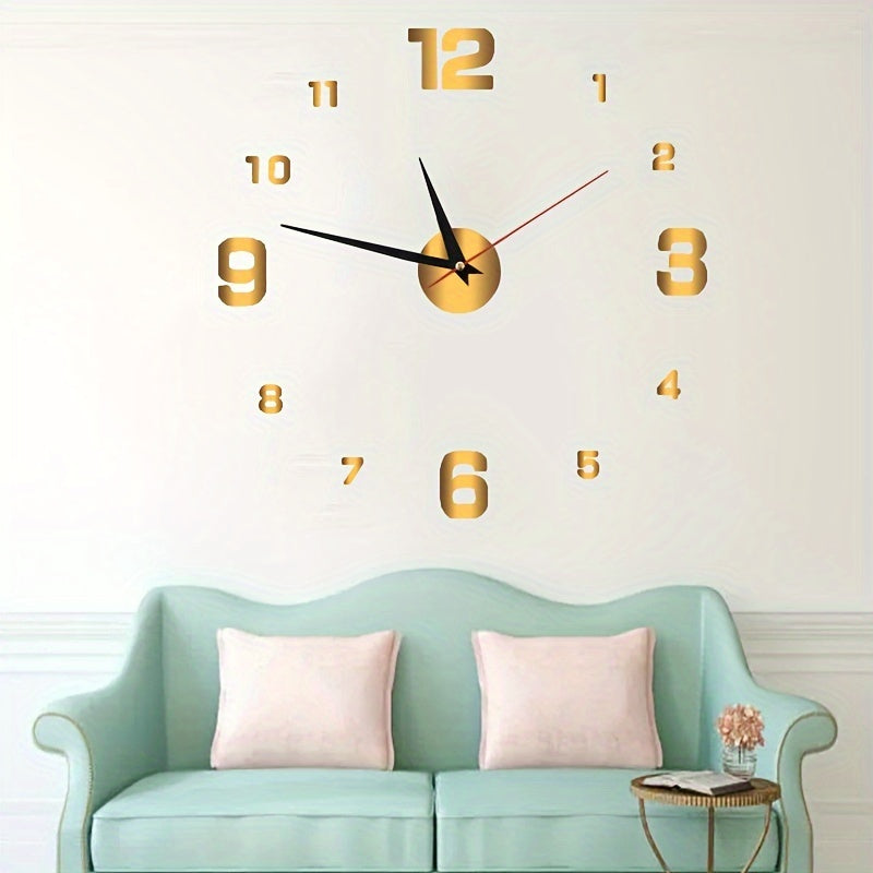 Digital European Style Luminous Wall Clock for Study and Living Room Silent Punch-Free