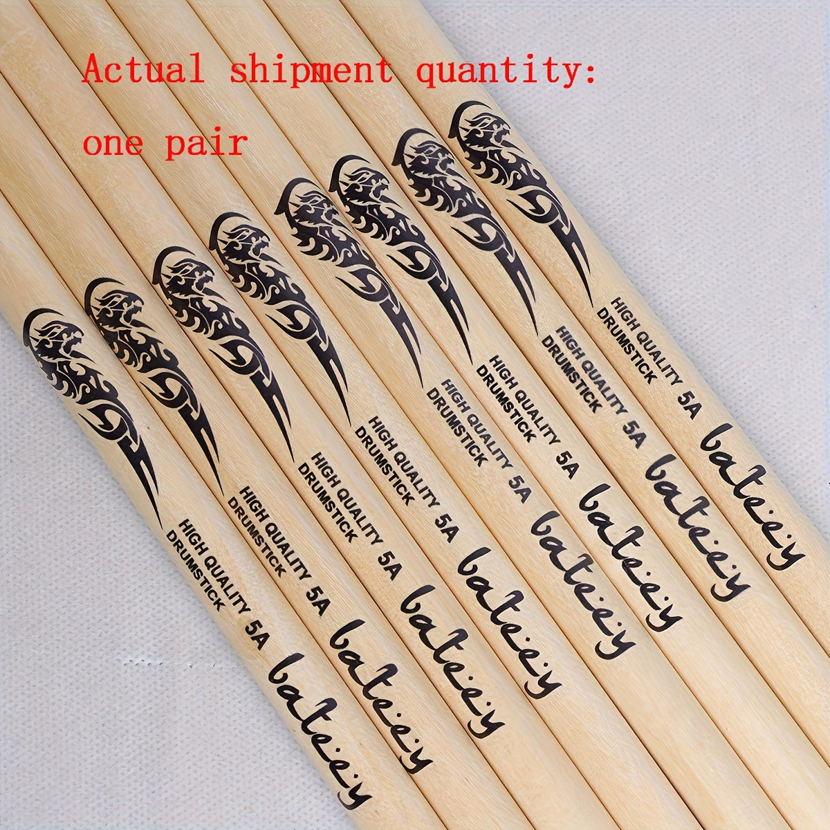 Maple Drumsticks with Totem Design, 5A 7A 5B Sizes, Lightweight, Uncharged