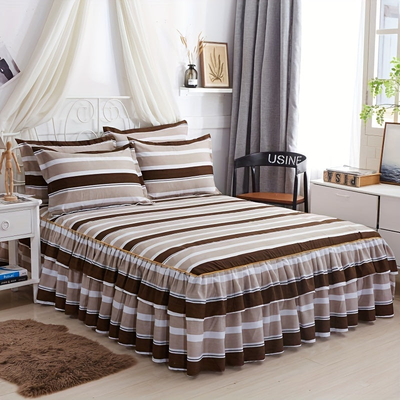 Ruffled Bed Skirt Floral Print Soft and Comfortable Fits All Beds