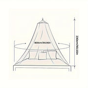 Round Dome Bed Canopy Princess Style Woven Polyester Fits Twin to King Size