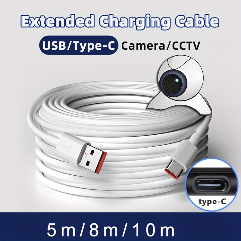 USB Type-C Camera Power Cable 5m 8m 10m Indoor Outdoor Surveillance Accessories