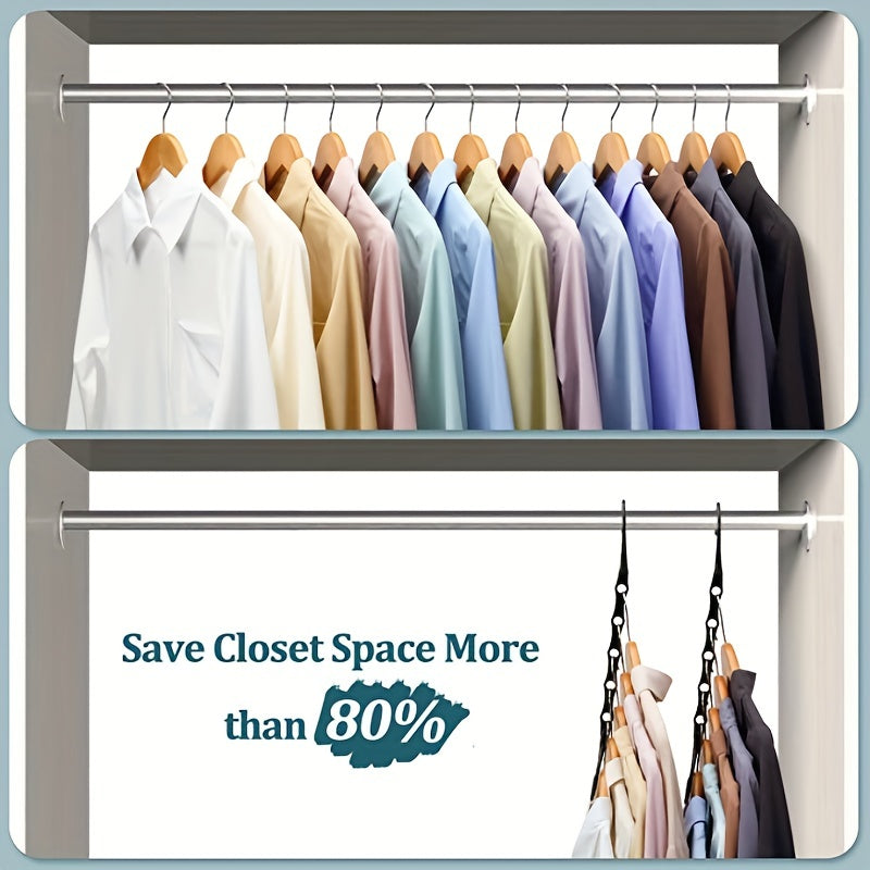 6 Pack Plastic Hangers Space-Saving Closet Organizer for Heavy Clothes