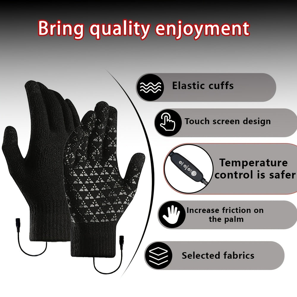 Electric Gloves with Intelligent Temperature Control Three-Speed Adjustment USB Powered Winter Warm Gloves