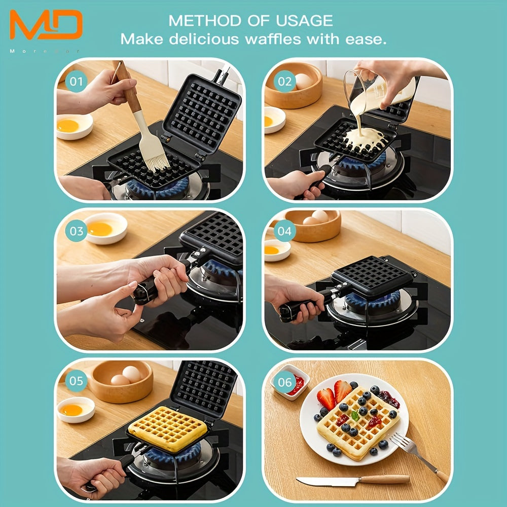 Мини-двусторонняя антипригарная вафельница для блинов и завтрака