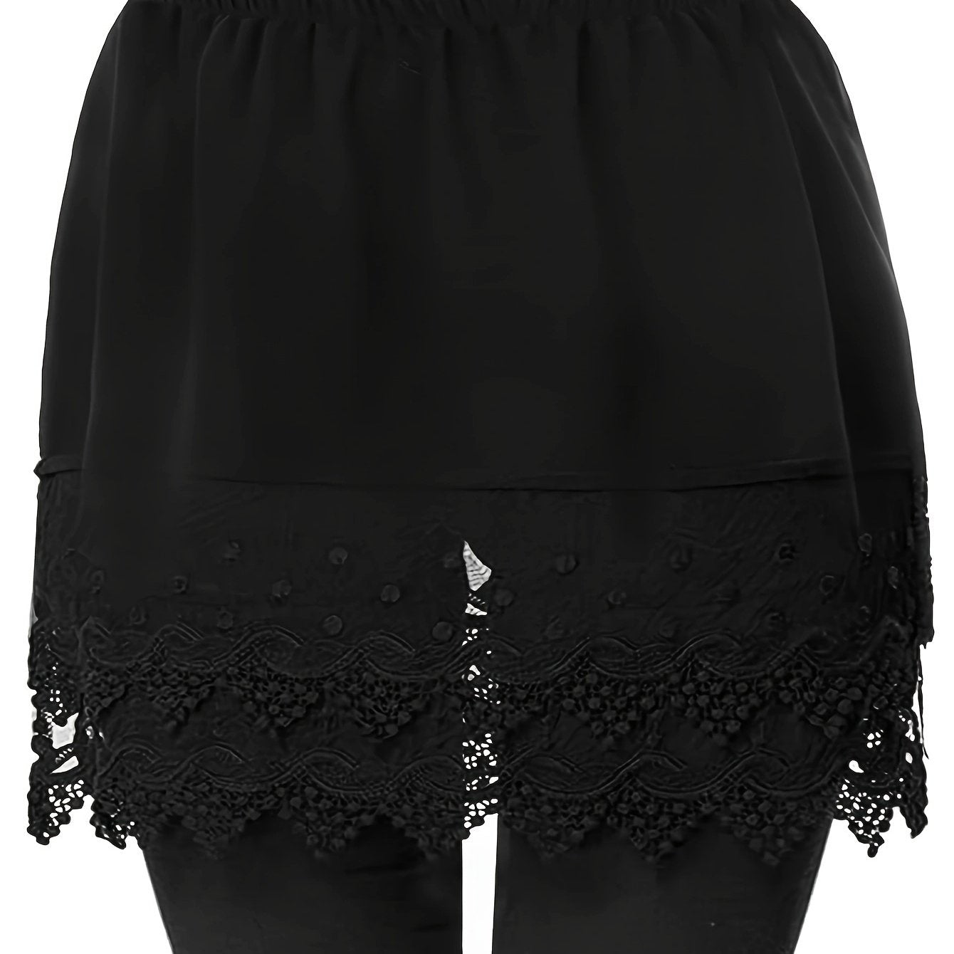 Women Plus Size Lace Skirt Elastic Waist Casual Spring Summer