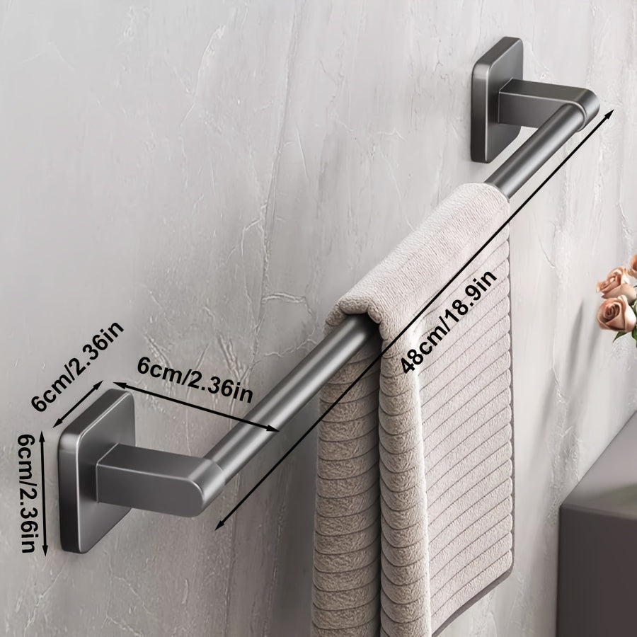 Organizador de barra de toallas para baño sin taladro, resistente a la oxidación, montado en la pared, con soporte para zapatillas, ahorra espacio