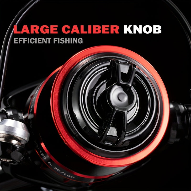 High-Speed Spinning Reel 17+1BB Lightweight EVA Grip Durable Nylon Metal Ambidextrous Black Red