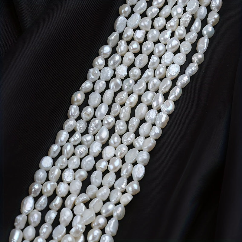 White Freshwater Pearl Beads Loose Strand for Jewelry Making 36cm