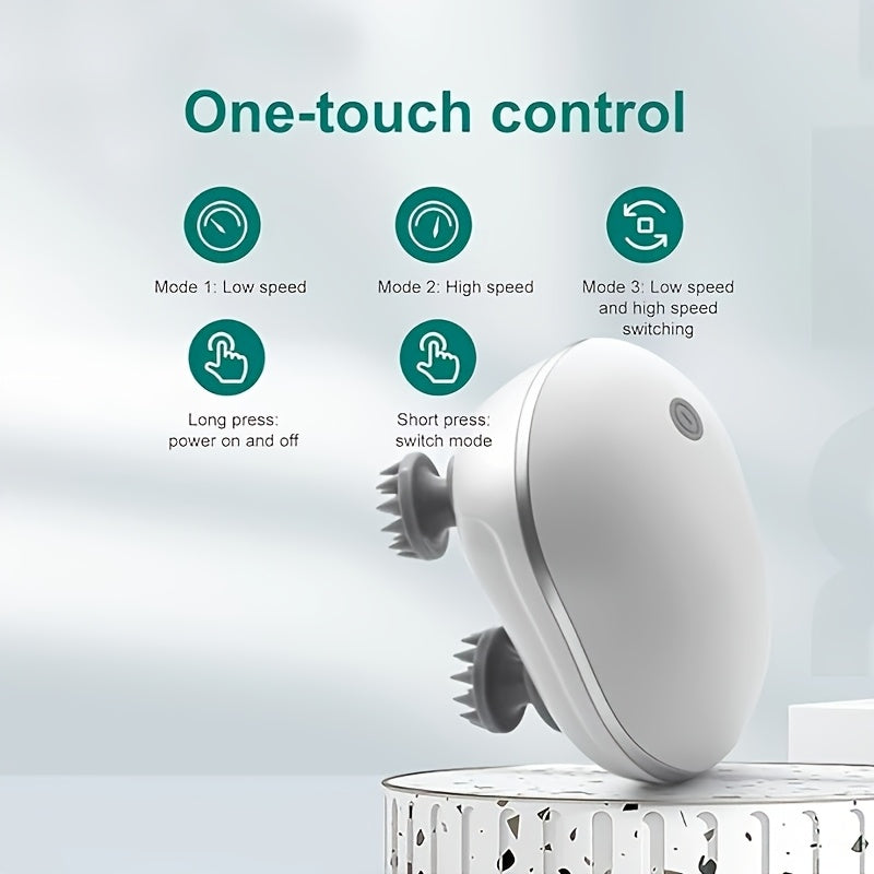 Portable Electric Head and Body Massager with USB Charging and 600mAh Battery