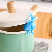 Silicone Pot Lid Holder with Anti-Spill Edge Clamp for Kitchen Use High-Temperature Resistant