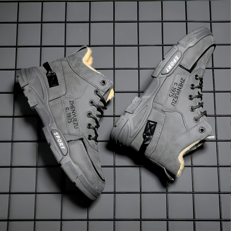 Men's Snow Boots Casual Sporty Lace-Up High Top for Outdoor Winter Hiking