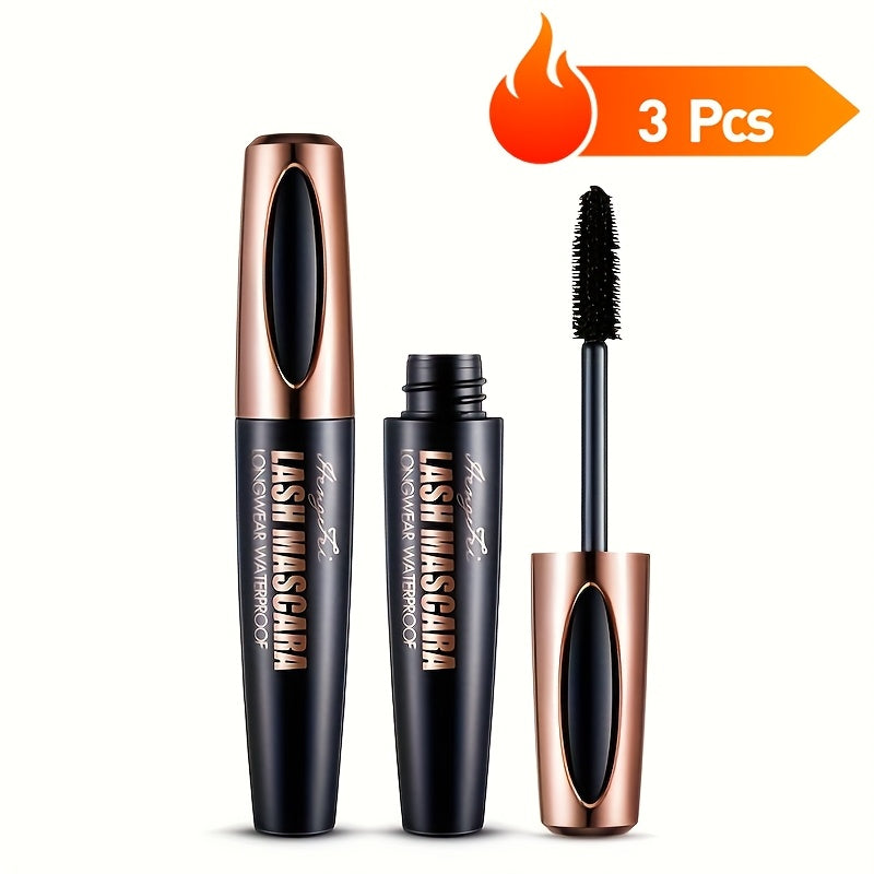 Ayollar uchun suv o'tkazmaydigan Fiber Lash Mascara, uzoq davom etadigan volümlü qora kirpiklar