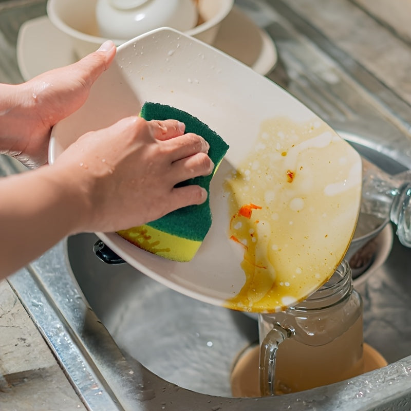 Dual-Sided Cleaning Sponge Non-Scratch Absorbent Kitchen Scrubber