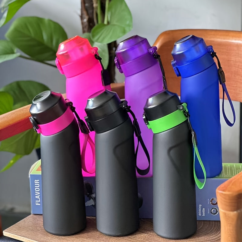 750ml Portable Water Bottle with Straw and Flavor Pods for Outdoor Activities