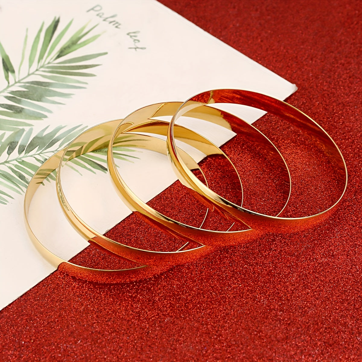 Women's Gold Plated Copper Bangles Round Simple Design Jewelry