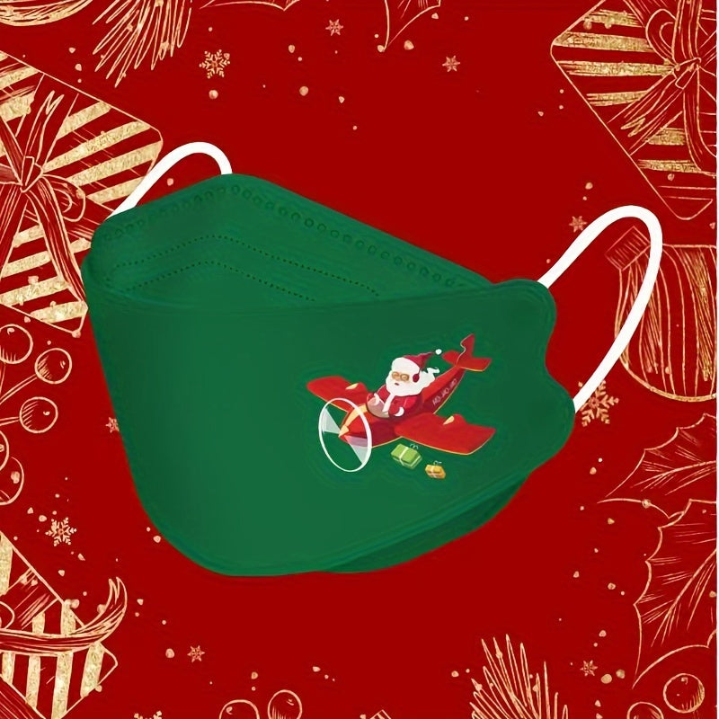 Set of 4 Christmas Face Masks Reusable Flexible Holiday Decorations for Outdoor and Vacation