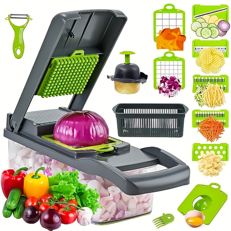 16-Piece Vegetable Chopper Set with Fruit Slicer Food Grater and Storage Container